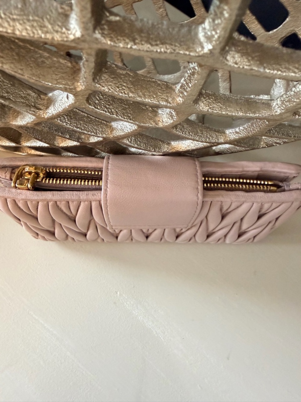 Miu Miu Matelassé Wallet Cammeo Pink 5ML015 with Authenticity Card - Picture 6 of 11